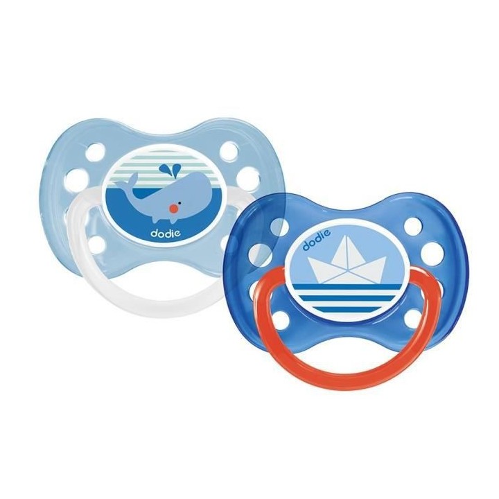 Dodie Sucette Anatomique Silicone Bateau et Pirate +6m Lot de 2