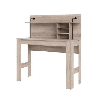 Bureau droit - Décor chene truffe - L 149,8 x P 60,01 x H 167,2 cm -