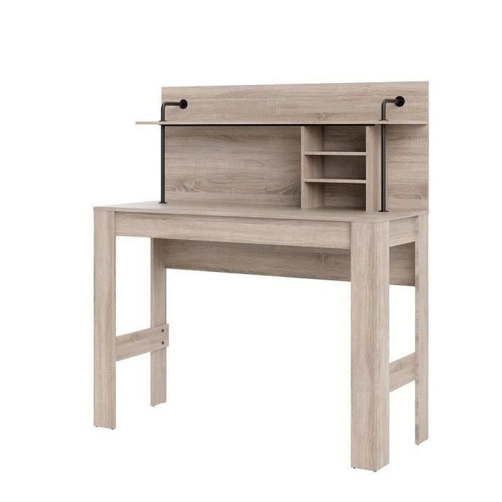 Bureau droit - Décor chene truffe - L 149,8 x P 60,01 x H 167,2 cm -