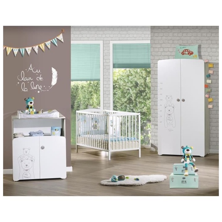 BABYPRICE Commode a langer 2 portes TEDDY