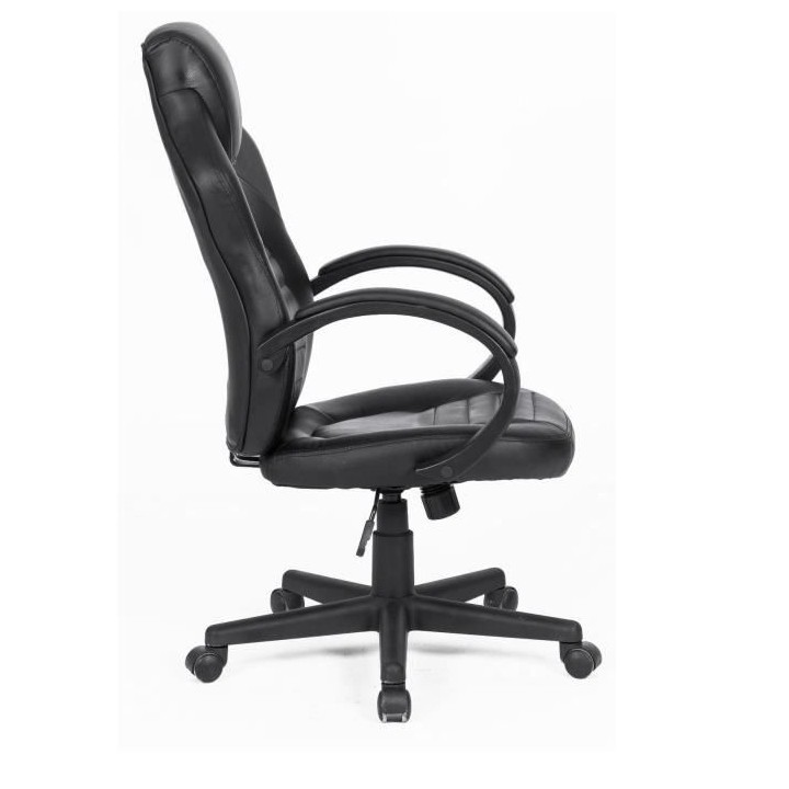 Chaise de bureau gaming - Simili noir - L 58 x P 70 x H 98-116 cm - AR