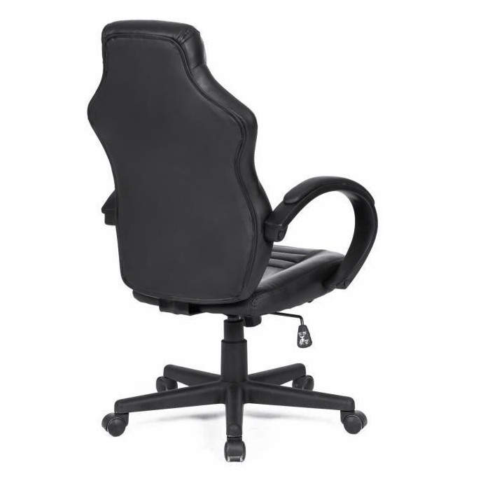 Chaise de bureau gaming - Simili noir - L 58 x P 70 x H 98-116 cm - AR