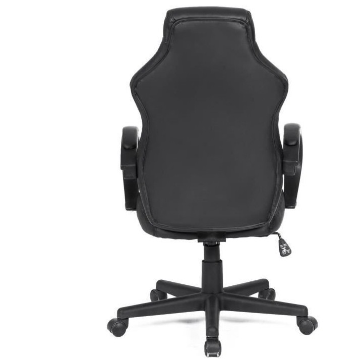 Chaise de bureau gaming - Simili noir - L 58 x P 70 x H 98-116 cm - AR