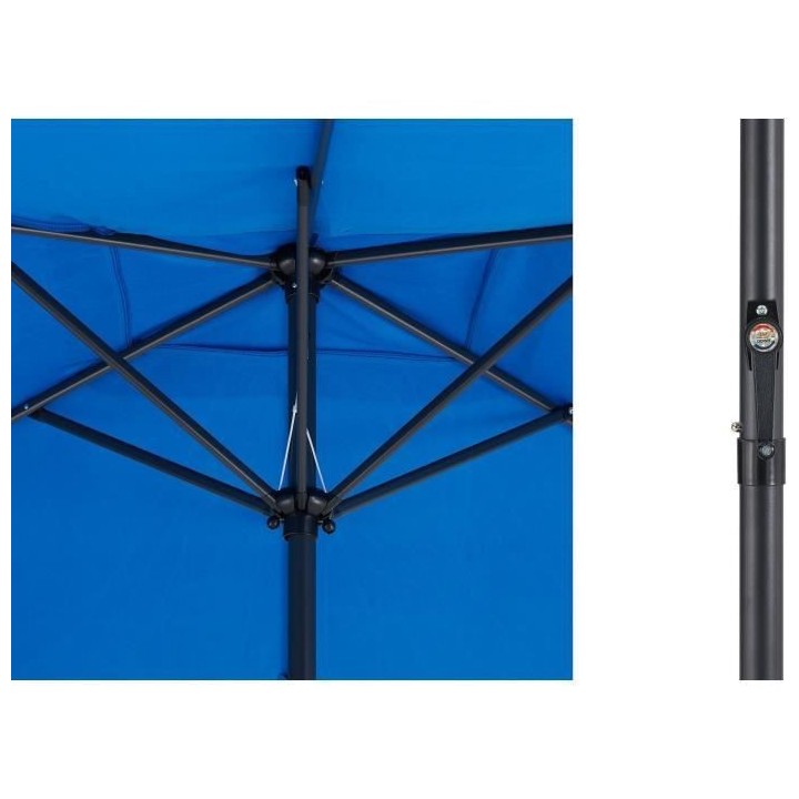 Parasol droit 3x2 m inclinable - Mât Aluminium avec toile polyester 1