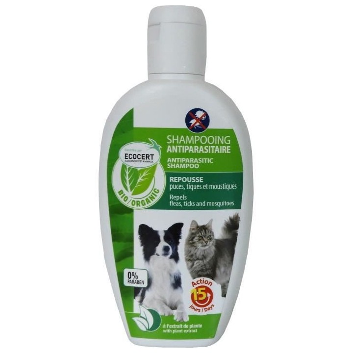 VETOCANIS Shampoing anti-puces et anti-tiques Bio - 200 ml - Contrôl