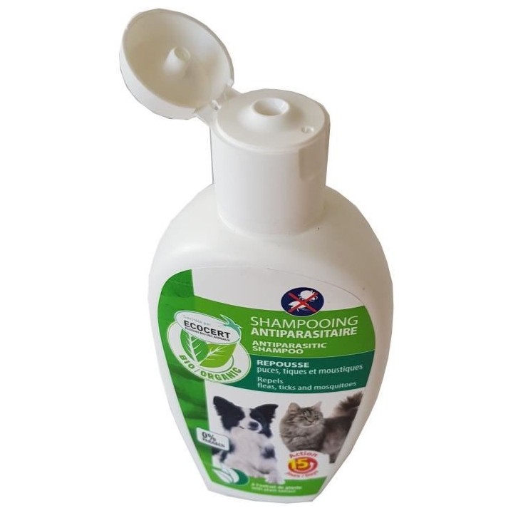 VETOCANIS Shampoing anti-puces et anti-tiques Bio - 200 ml - Contrôl