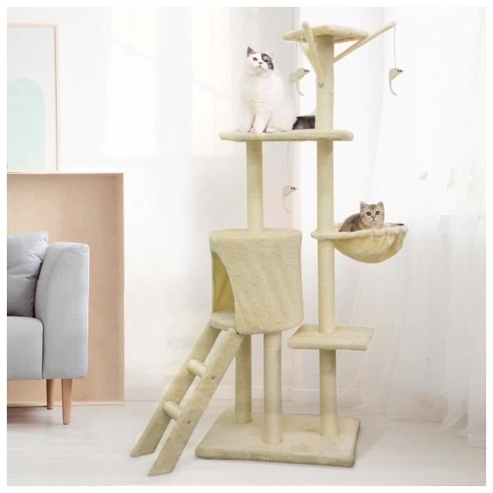 JIPSY Arbre a chat Beige - 79 x 34 x 138 cm - Beige