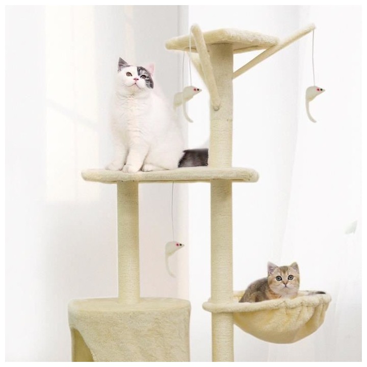 JIPSY Arbre a chat Beige - 79 x 34 x 138 cm - Beige