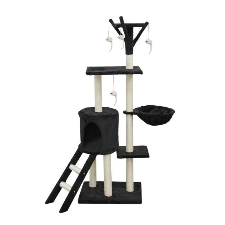 JIPSY - Arbre a chat - 79 x 34 x 138 cm - Noir