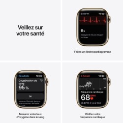 Apple Watch Series 7 GPS + Cellular - 41mm - Boîtier Gold Stainless Steel - Bracelet Dark Cherry Sport Band