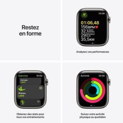 Apple Watch Series 7 GPS + Cellular - 45mm - Boîtier Graphite Stainless Steel - Bracelet Graphite Milanese Loop