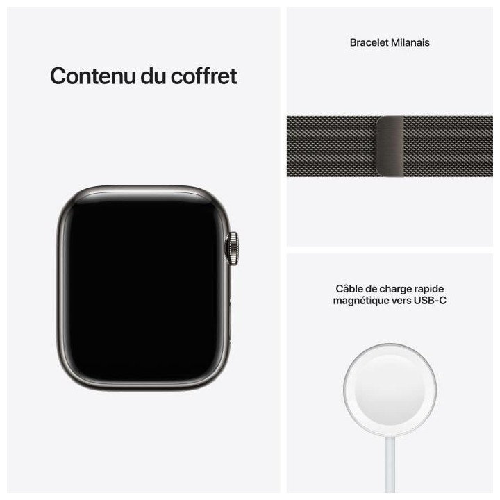 Apple Watch Series 7 GPS + Cellular - 45mm - Boîtier Graphite Stainle