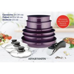 Batterie de cuisine 10 pieces Arthur Martin - Aluminium - revetement anti adherent sans pfoa - tous feux dont induction