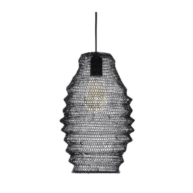 Suspension Maille en fer - Ø 24 x H 36 cm - Noir