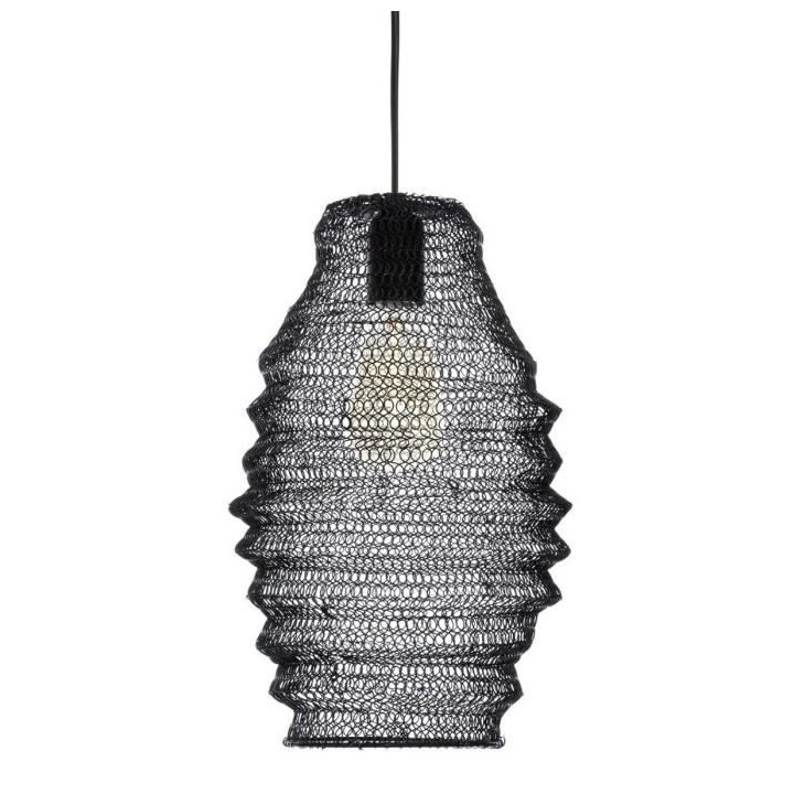 Suspension Maille en fer - Ø 24 x H 36 cm - Noir