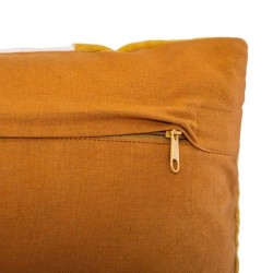 Coussin Patch en velours coton - 40 x 40 cm - Ocre