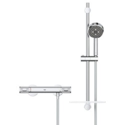 GROHE Robinet de douche thermostatique Precision Feel, pommeau de douche Vitalio Comfort 3 jets, 34791000