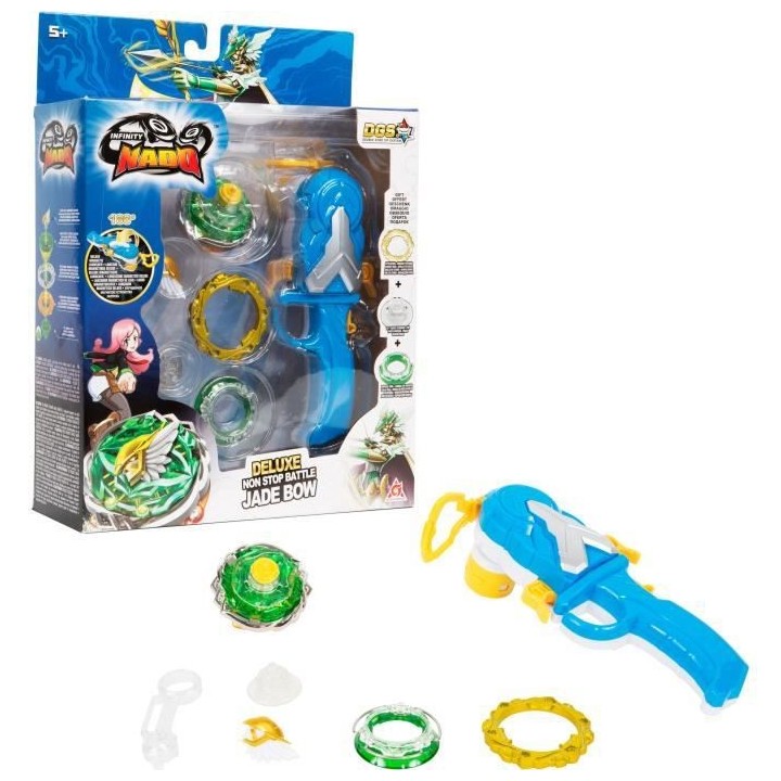 INFINITY NADO – TOUPIE AVEC LANCEUR MAGNÉTIQUE REVERSIBLE JADE BOW
