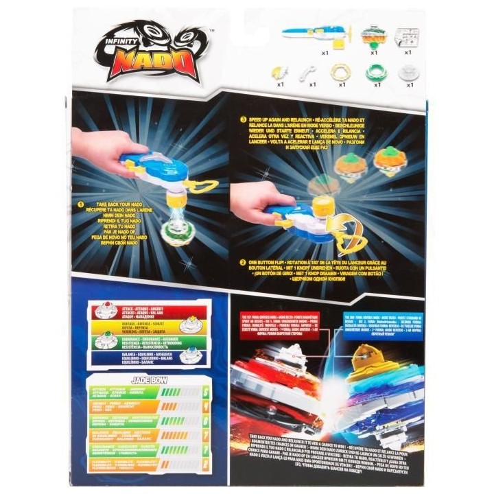 INFINITY NADO – TOUPIE AVEC LANCEUR MAGNÉTIQUE REVERSIBLE JADE BOW