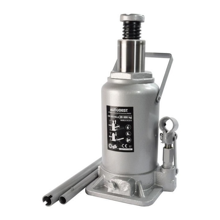 AUTOBEST Cric bouteille 20T - Levage de 244 A 449 mm