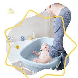 Badabulle Baignoire pour Bébé Baleine, Made in Europe, Peut contenir un hamac ou un fauteuil de bain, Des la naissance a 24 mo