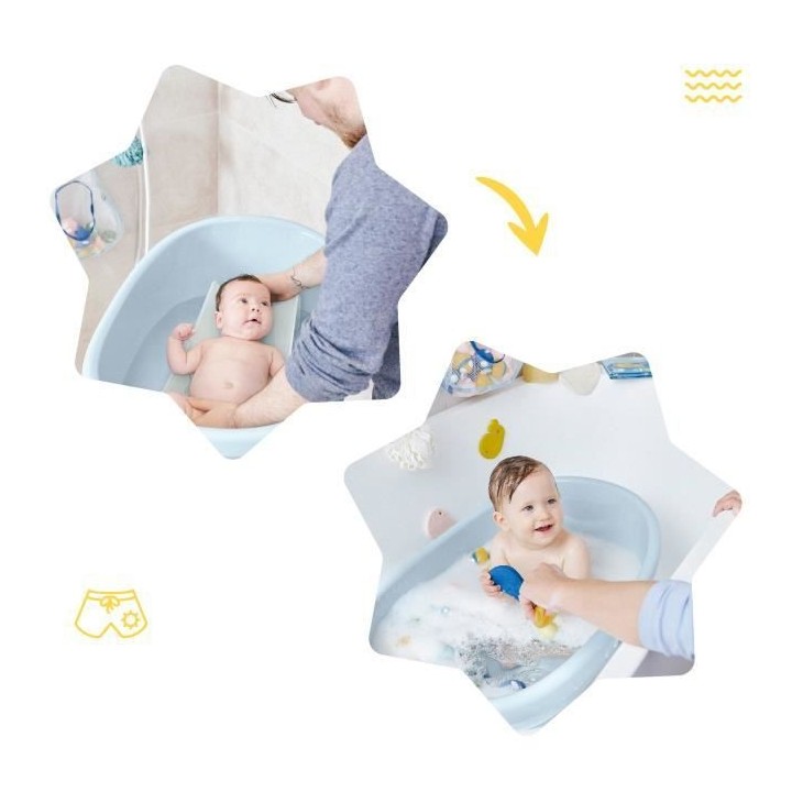 Badabulle Baignoire pour Bébé Baleine, Made in Europe, Peut contenir