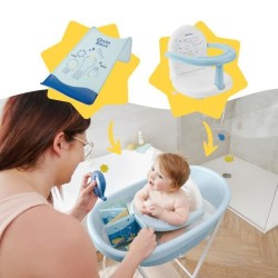 Badabulle Baignoire pour Bébé Baleine, Made in Europe, Peut contenir un hamac ou un fauteuil de bain, Des la naissance a 24 mo