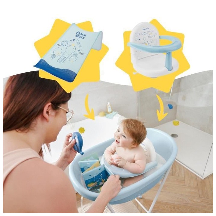 Badabulle Baignoire pour Bébé Baleine, Made in Europe, Peut contenir