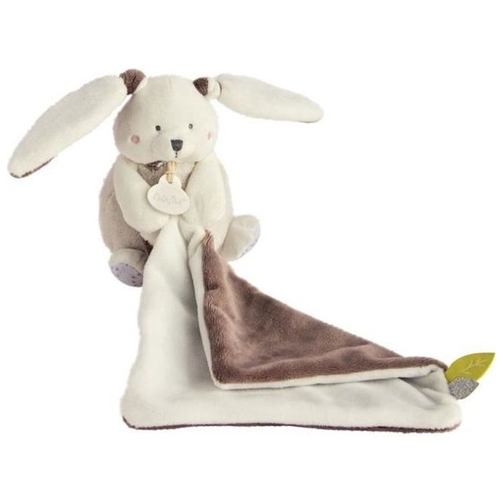 BABY NAT' Les layettes - Pantin avec doudou lapin 12 cm - gris