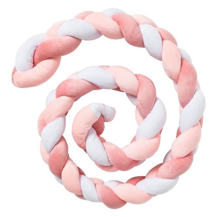 Tresse de décoration BABYCALIN - Coussin - Velours - 200 cm - Rose -
