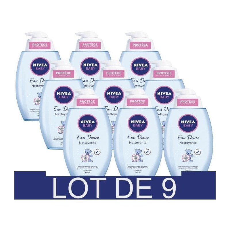 Eau Nettoyante NIVEA BABY 750ml - Lot de 9