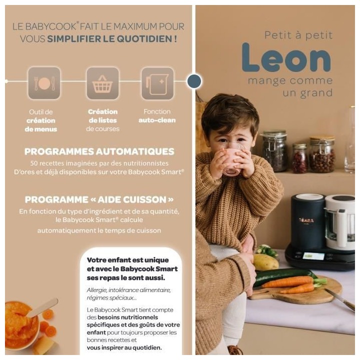 BEABA, Babycook Smart - Gris Anthracite