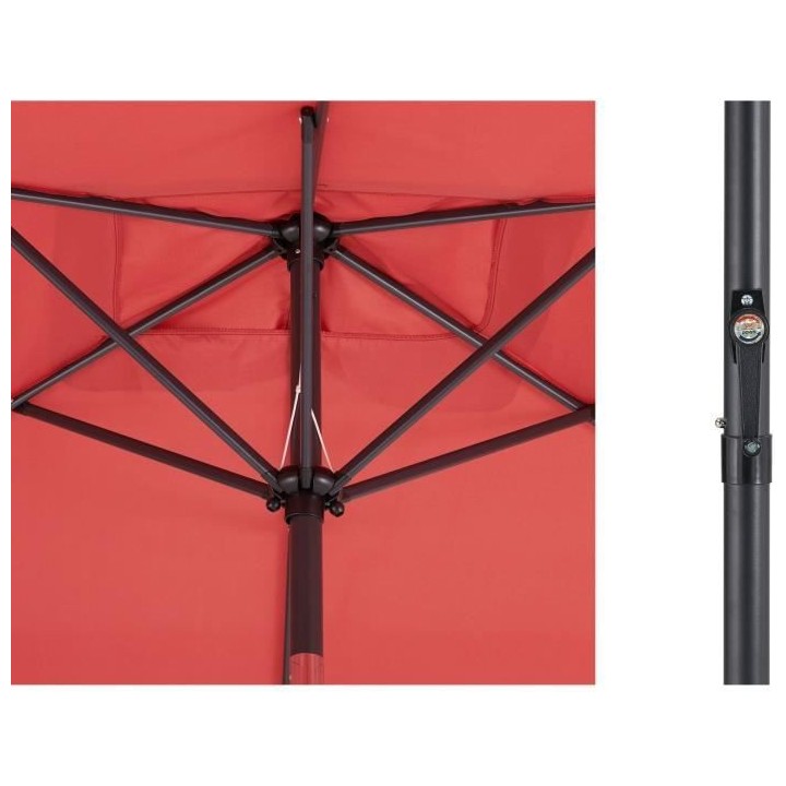 Parasol droit 3x2 m inclinable - Mât Aluminium avec toile polyester 1