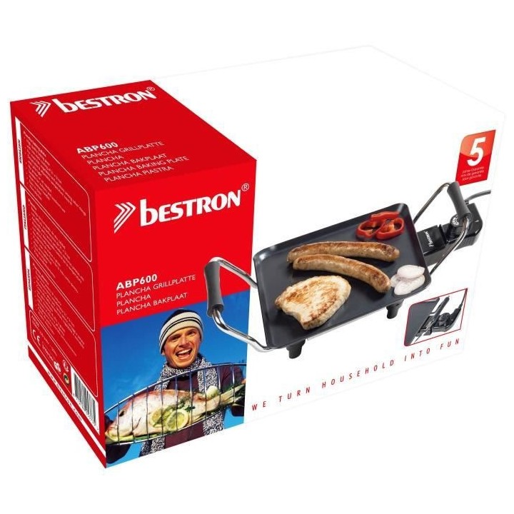 Bestron Grill de table Plancha 1000 W 21 x 21 cm ABP600