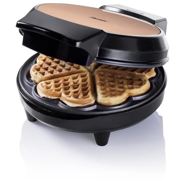 Bestron Gaufrier pour gaufres classiques en forme de coeur, Gaufrier a