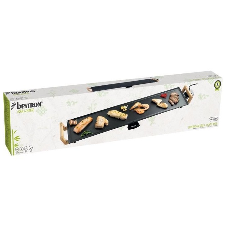 Bestron Grill de table électrique, Plaque de cuisson plancha/teppanya