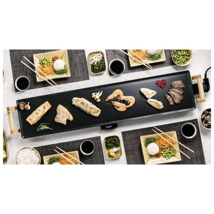 Bestron Grill de table électrique, Plaque de cuisson plancha/teppanya