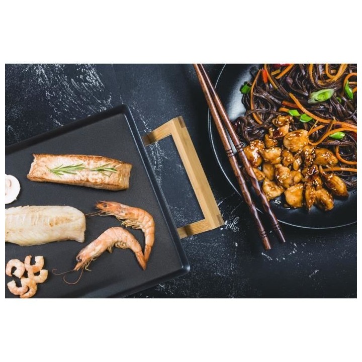 Bestron Grill de table électrique, Plaque de cuisson plancha/teppanya