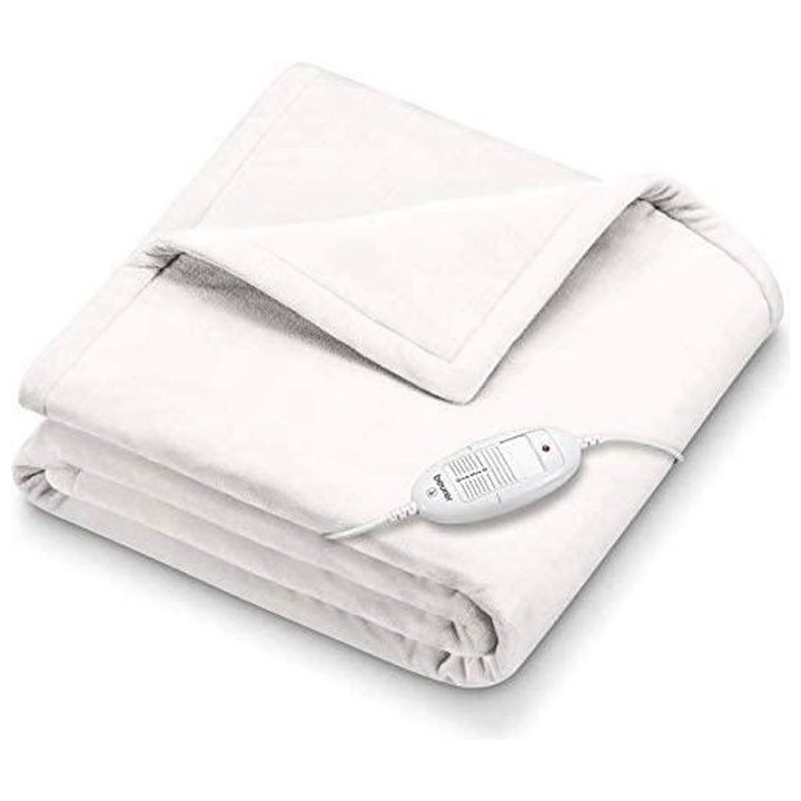 BEURER HD 75 Cosy Blanc - Couverture chauffante - Ultra-douce, réglab