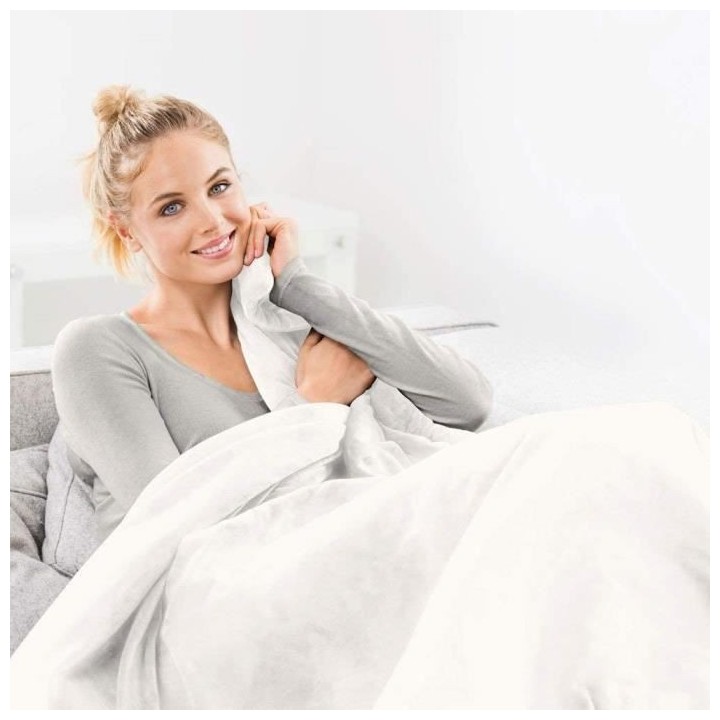 BEURER HD 75 Cosy Blanc - Couverture chauffante - Ultra-douce, réglab