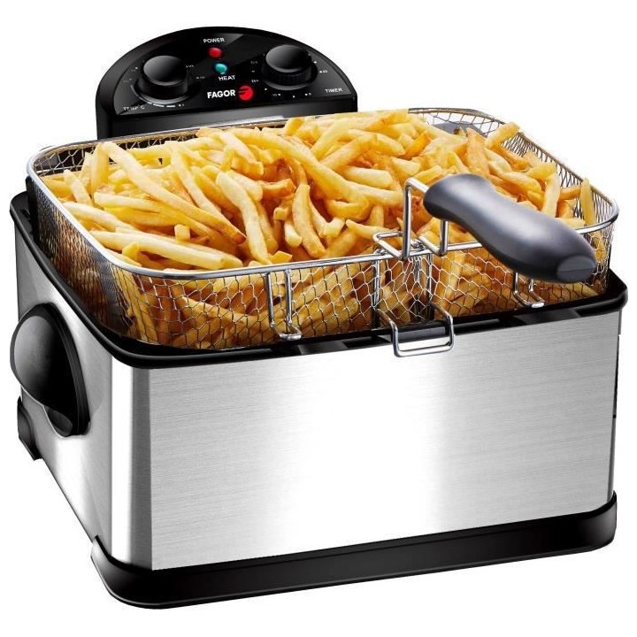 FAGOR FG124 - Friteuse Electrique - 4L - 2000W - 1,8 Kg de frites - 3