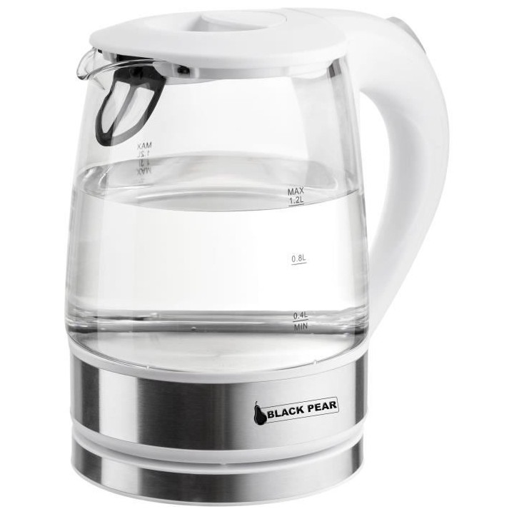 BLACKPEAR BSF 3000 Bouilloire sans fil en verre 1,2L - 1800 W