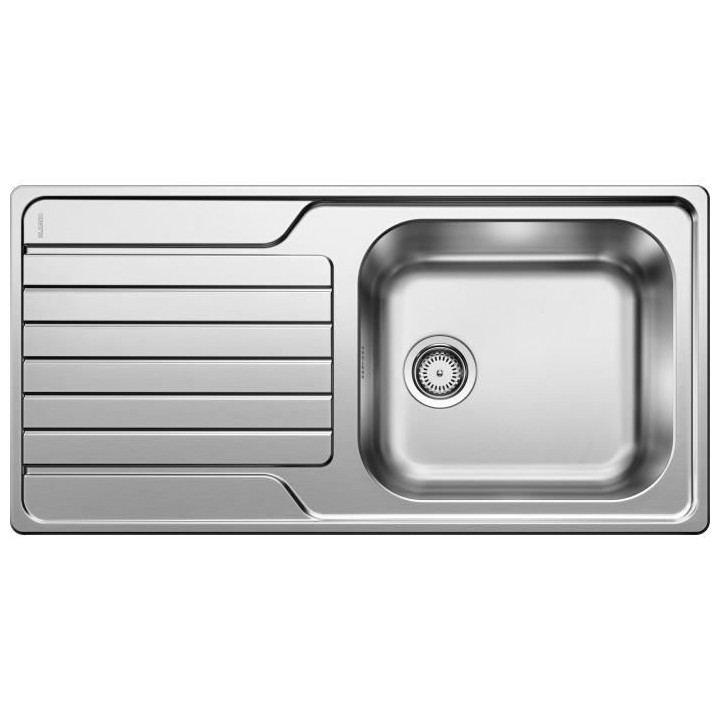 évier cuisine inox brossé 100x50cm, a encastrer, 1 cuve égouttoir r
