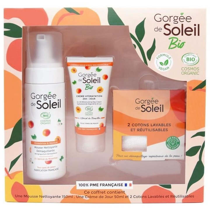 GORGEE DE SOLEIL Coffret Bio Creme de jour + Mousse Demaquillante + 2