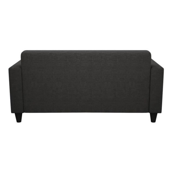 Canapé fixe 2 places BOB - Tissu anthracite - L 137 x P 77x H 65 cm