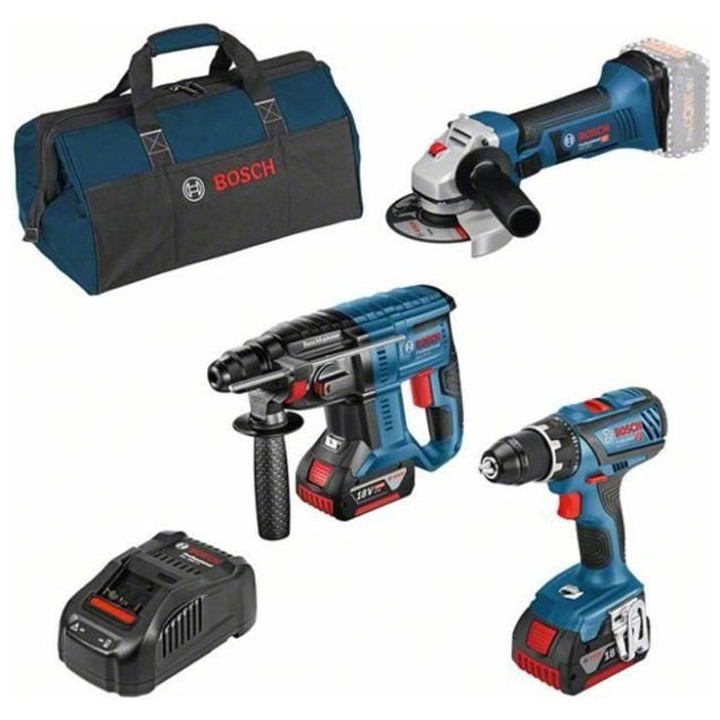 Kit 3 outils 18V BOSCH PROFESSIONNEL : Perceuse GSR Meuleuse GWS Perfo