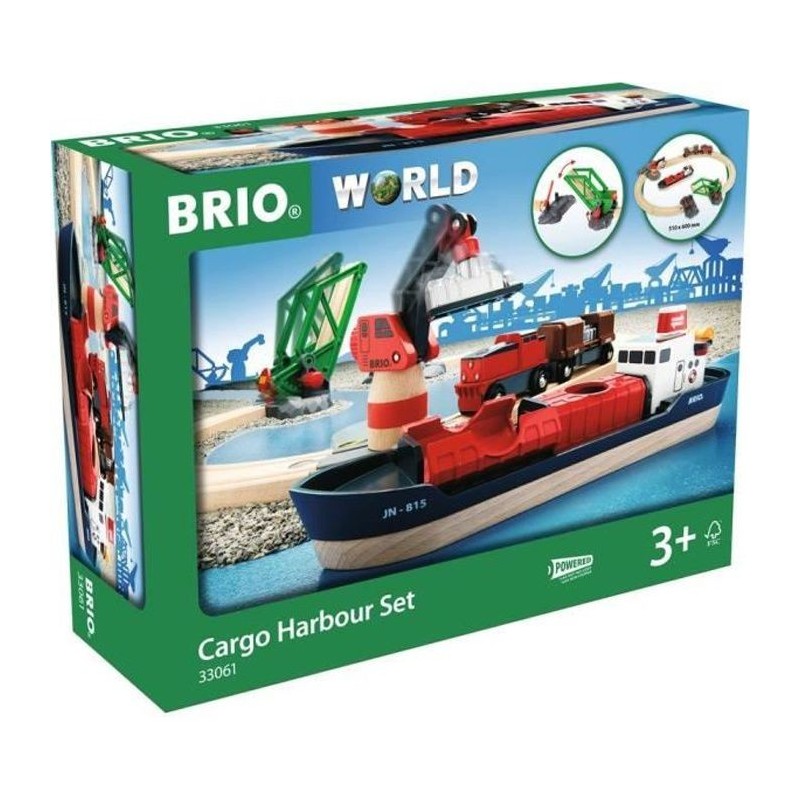 Brio World Circuit d'Activites Portuaires - Coffret complet 16 pieces - Circuit de train en bois - Ravensburger - Des 3 ans - 33