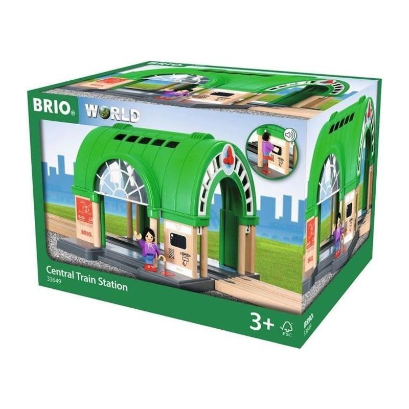 Brio World Gare Centrale Sonore - Accessoire sonore pour circuit de train en bois - Ravensburger - Mixte des 3 ans - 33649