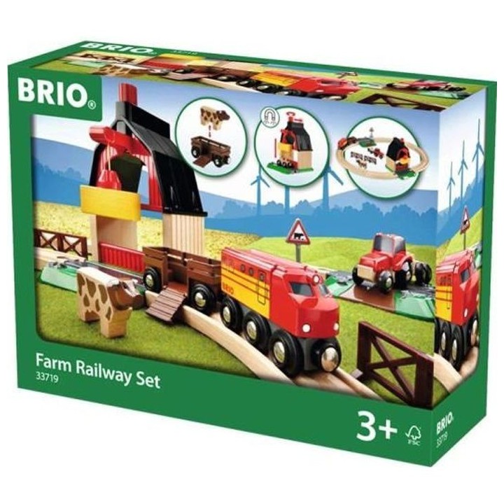 Brio World Circuit de la Ferme - Coffret complet 20 pieces - Circuit d
