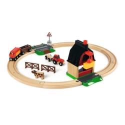 Brio World Circuit de la Ferme - Coffret complet 20 pieces - Circuit de train en bois - Ravensburger - Mixte des 3 ans - 33719